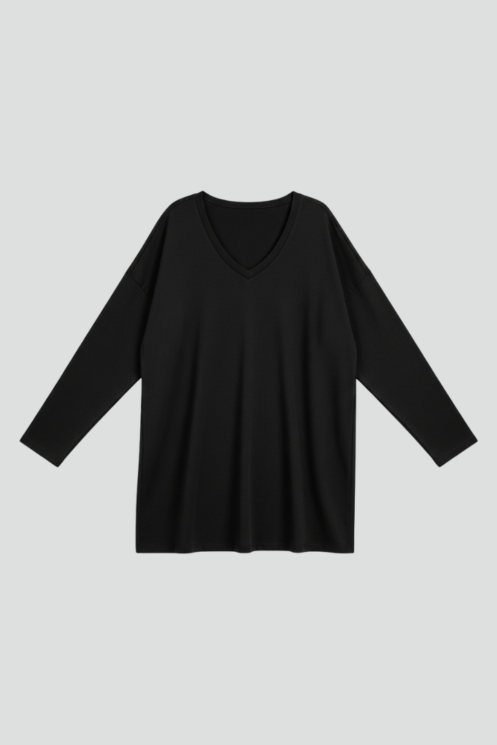 Women’s Top with V Neckline and Long Sleeves