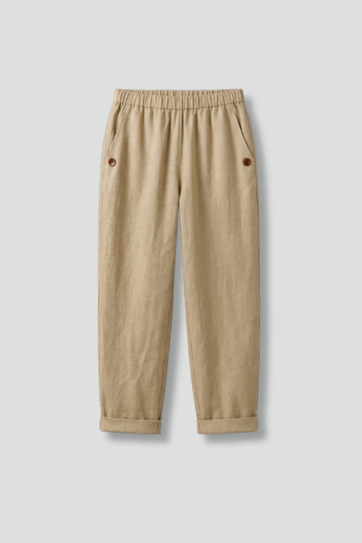 Women’s Trousers with Elastic Waistband and Side Pockets