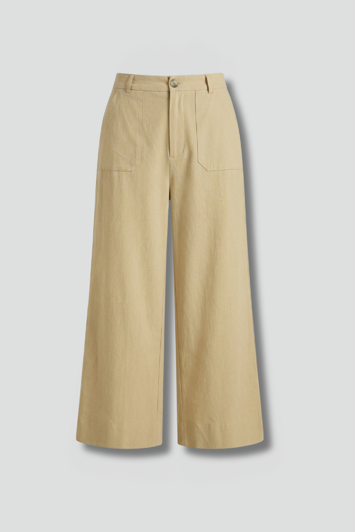 Women’s Trousers with High Waist and Side Pockets