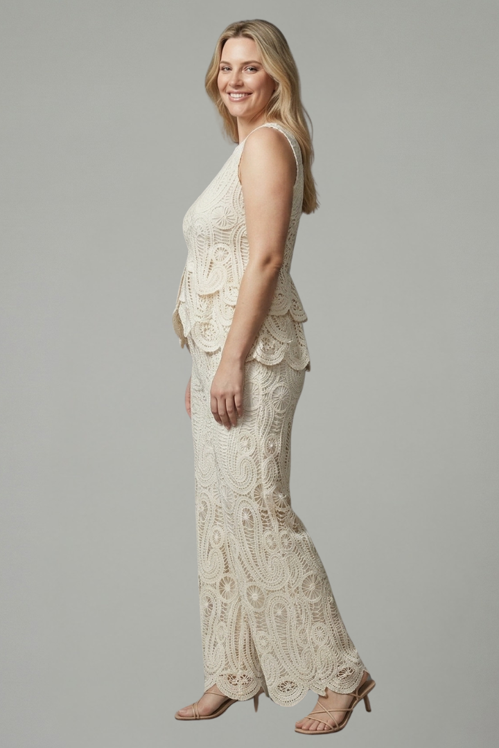 Women’s Two Piece Set with Openwork and Asymmetrical Design