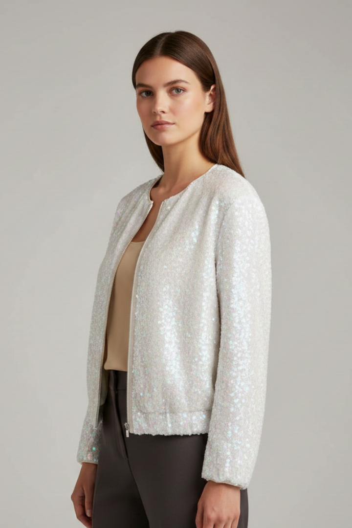 Women’s Zip Jacket with Round Neckline and