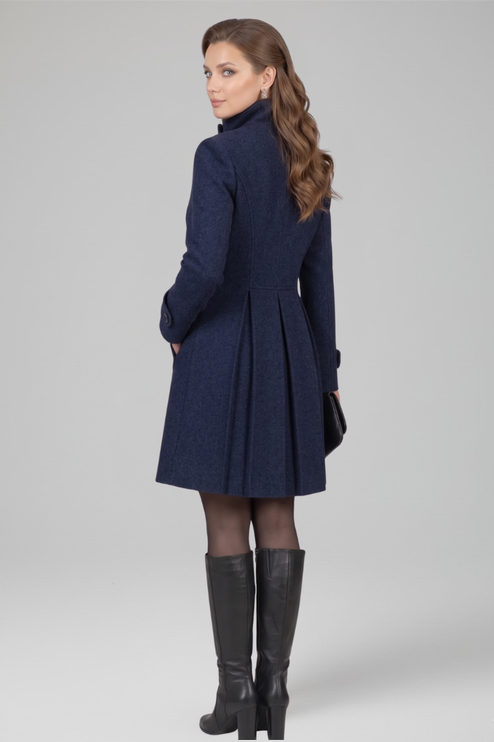 Women’s Coat with Hood and Double Button Front