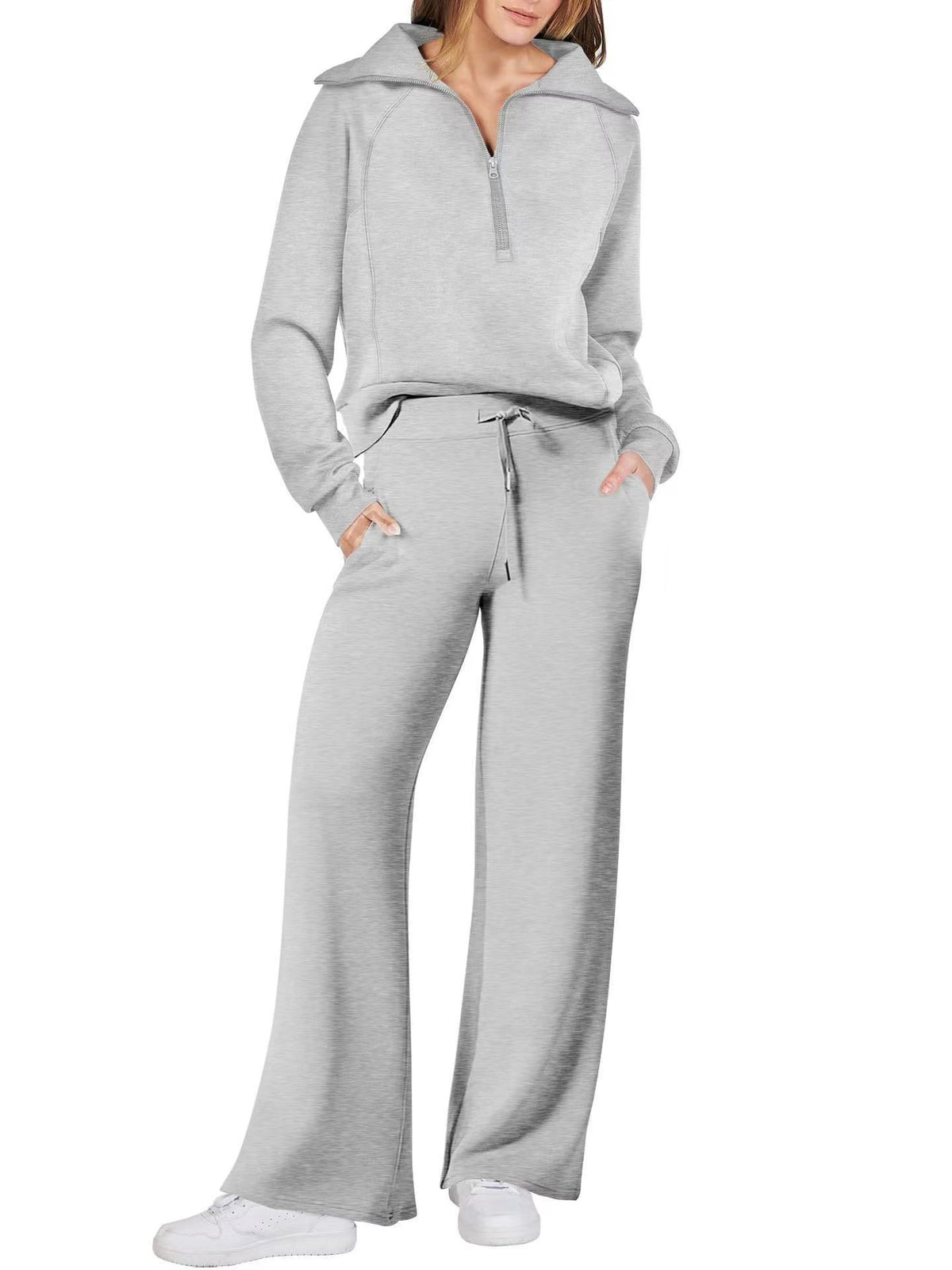Women's Casual Sport Two-Piece Set In Solid Colours