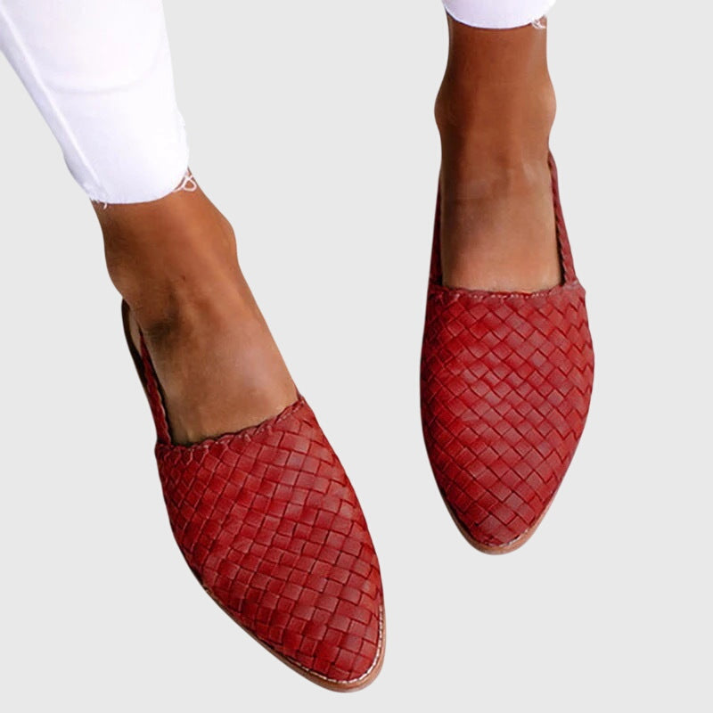 Women's Orthopaedic Woven Slingback Flats with Adjustable Strap for Summer