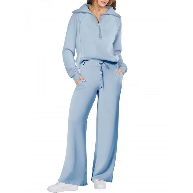 Women's Casual Sport Two-Piece Set In Solid Colours