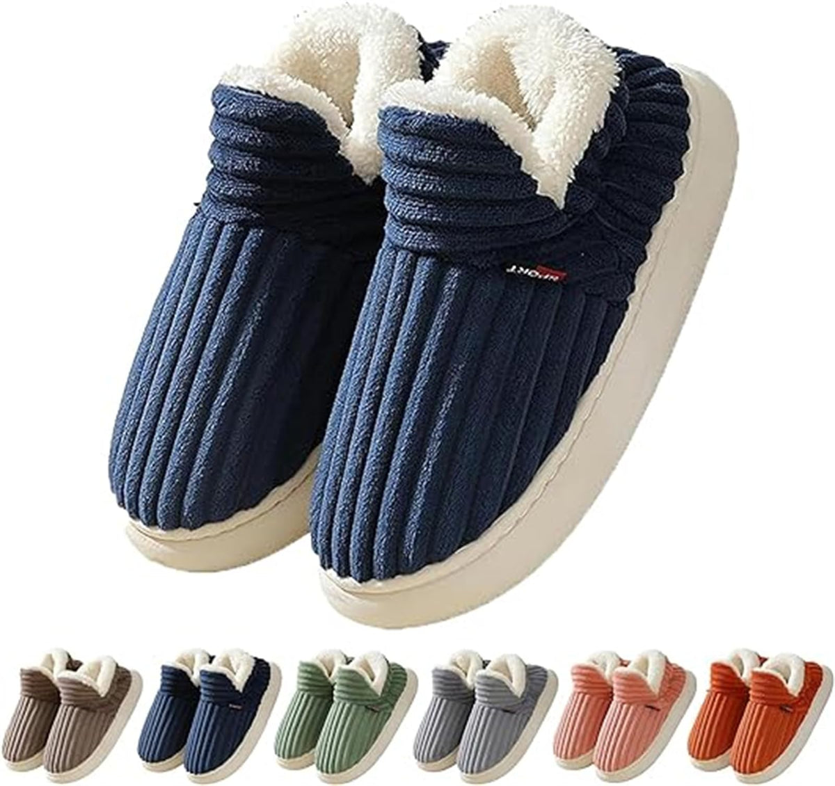 Striped Plush Home Slippers For Indoor And Garden Use