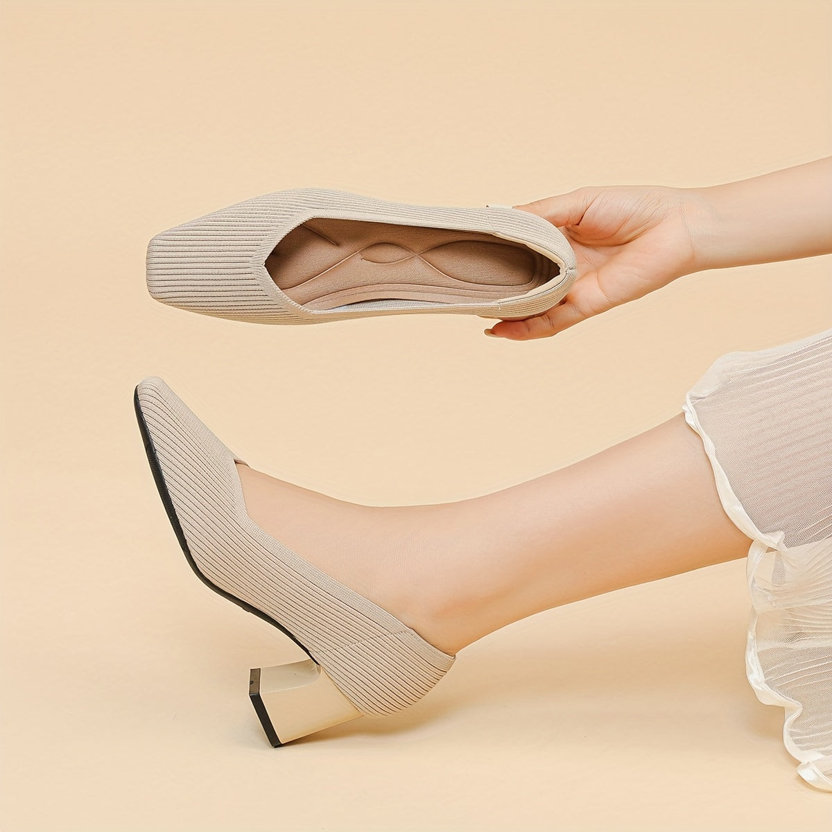 Women's Orthopaedic Pumps with Block Heel Design for Office Wear