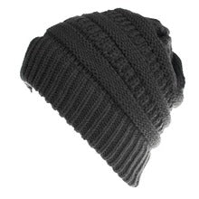 Women's Mixed-Colour Knitted Ponytail Beanie, Acrylic Wool