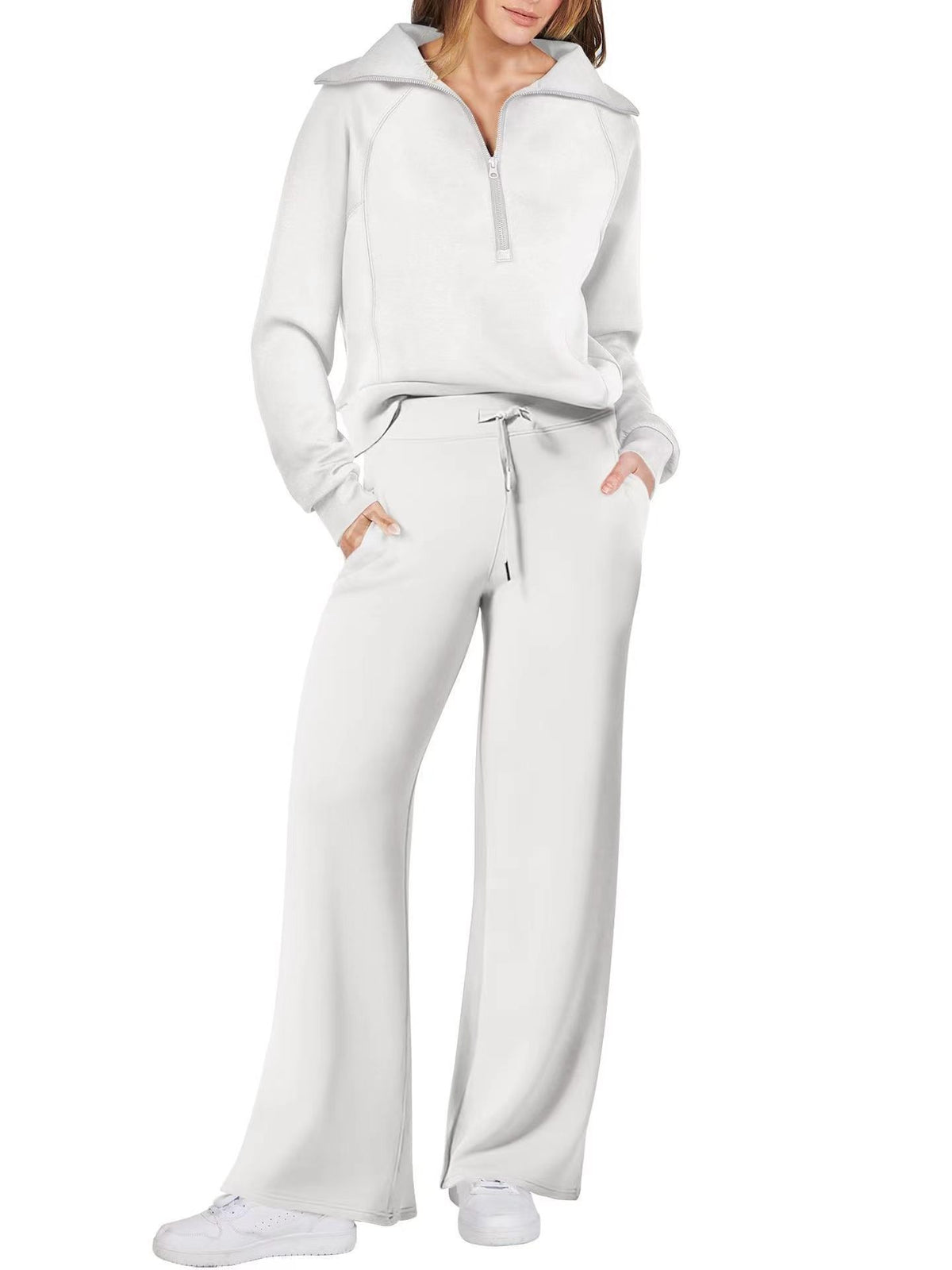 Women's Casual Sport Two-Piece Set In Solid Colours
