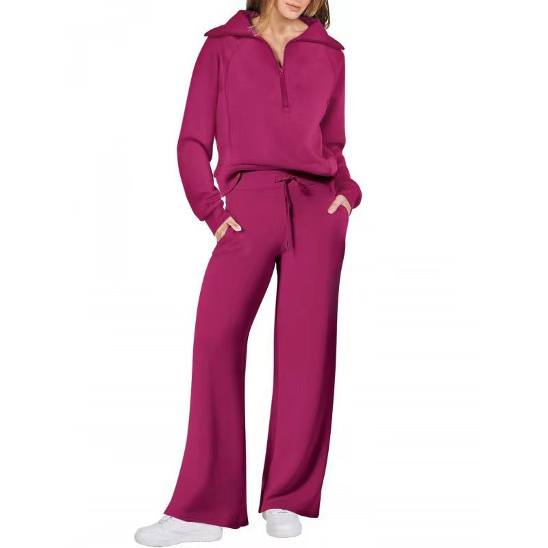 Women's Casual Sport Two-Piece Set In Solid Colours