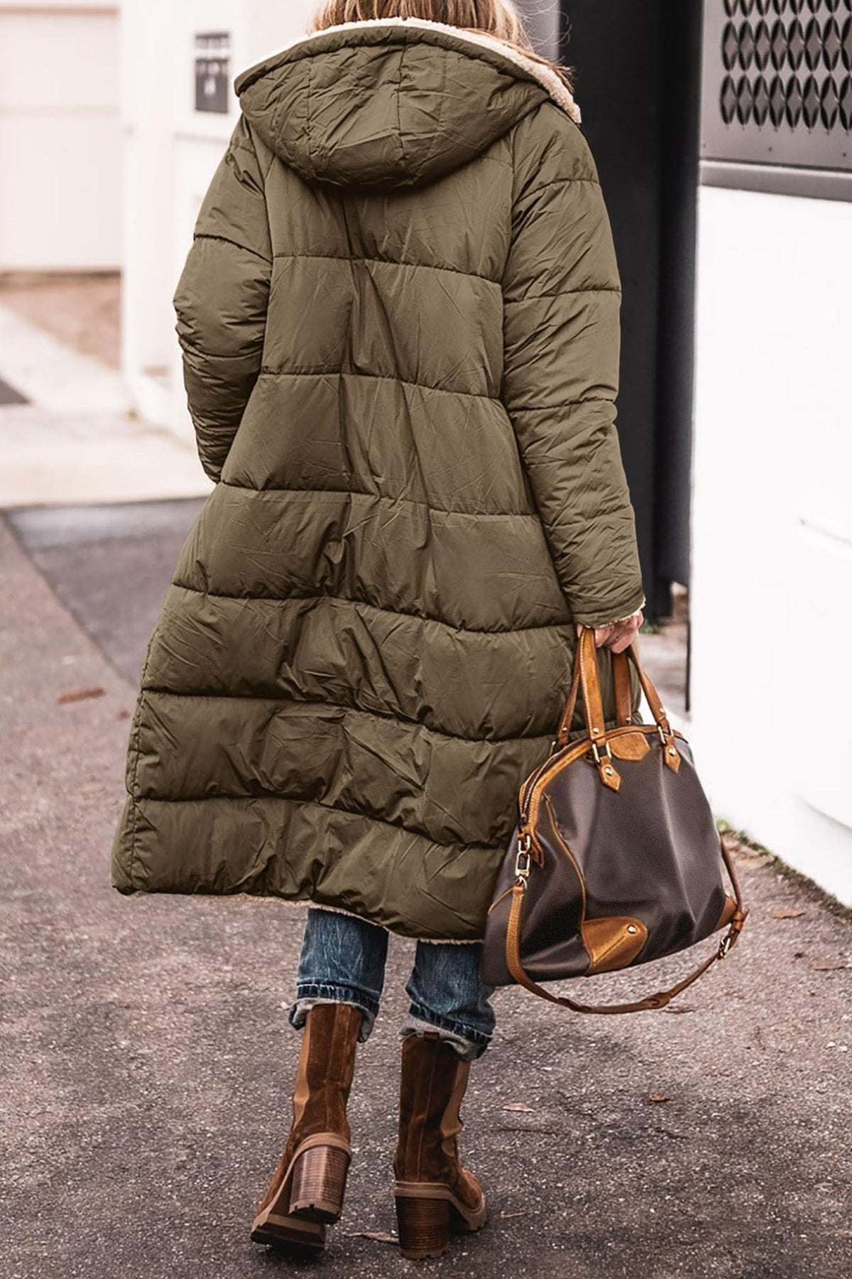 Women's Hooded Long Coat With Pockets, Double-Sided Wear