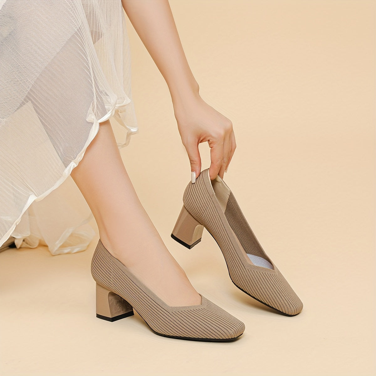 Women's Orthopaedic Pumps with Low Block Heel for Office Wear