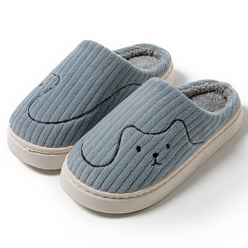 Striped Cat Slippers In Plush, Non-Slip Rubber Sole, Unisex