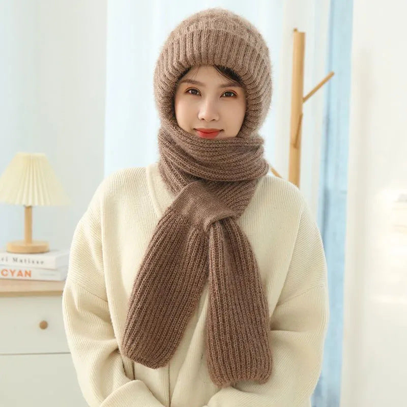 Women's Fleece-Lined Beanie And Scarf Set, Soft Knit