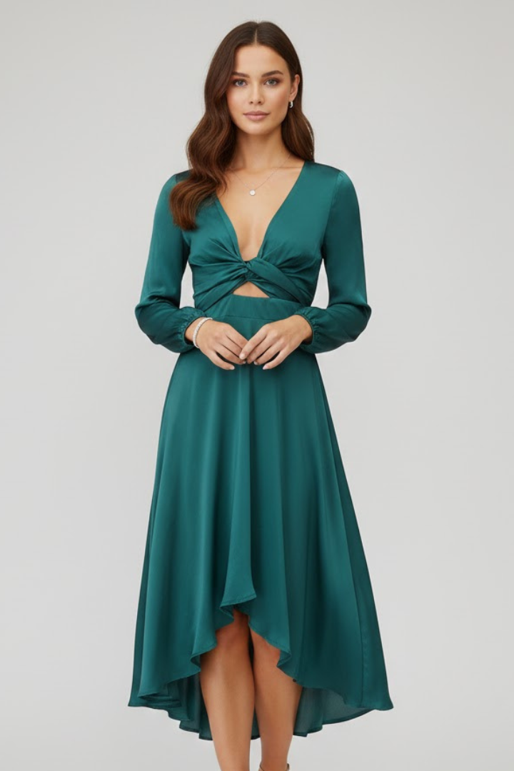 Women’s Midi Dress with Front Tie