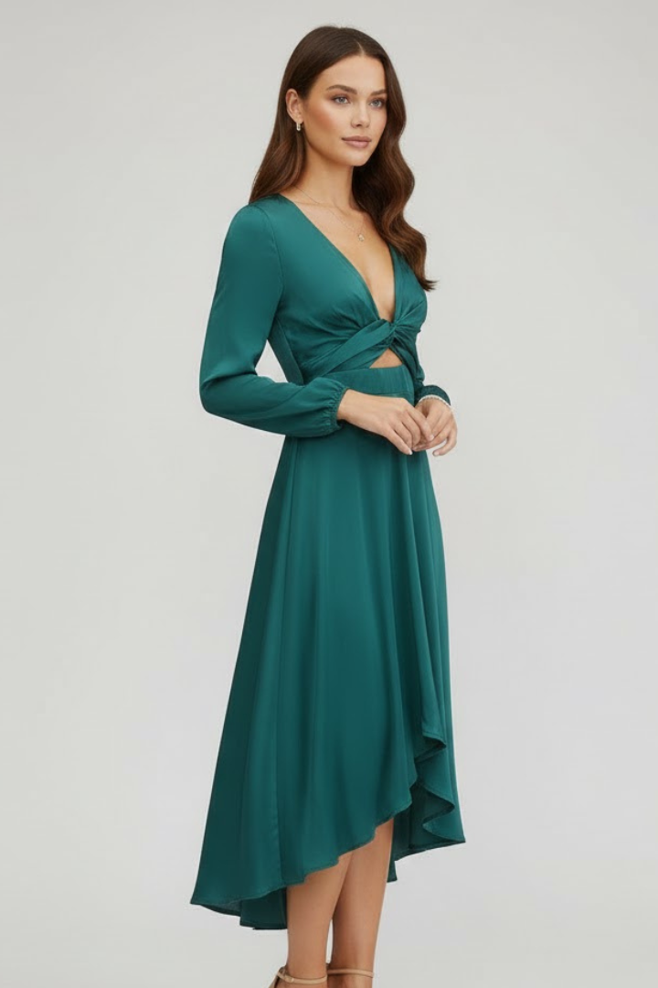 Women’s Midi Dress with Front Tie