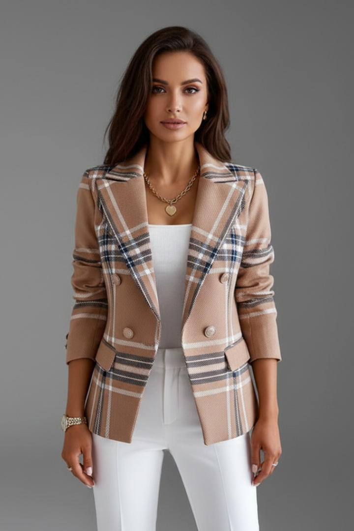 Women’s Blazer with Lapels and Textured Surface