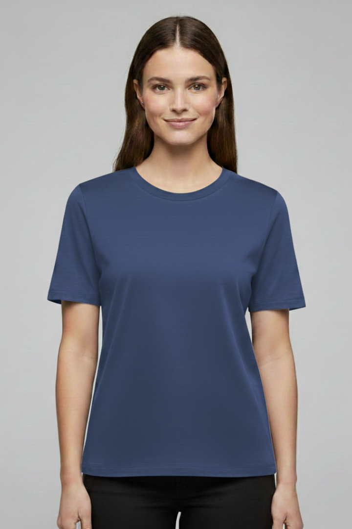 Women T-Shirt with Round Neckline and Short Sleeves