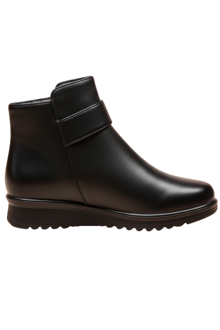 Women’s Ankle Boots with Side Zipper and Faux Fur Lining