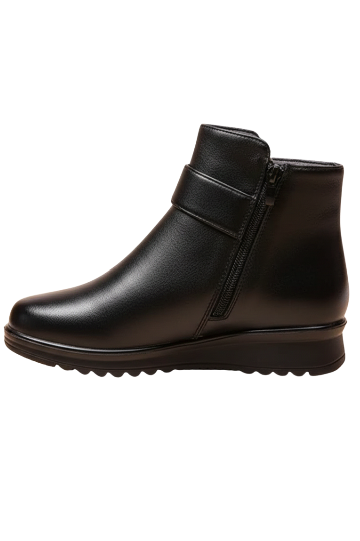 Women’s Ankle Boots with Side Zipper and Faux Fur Lining