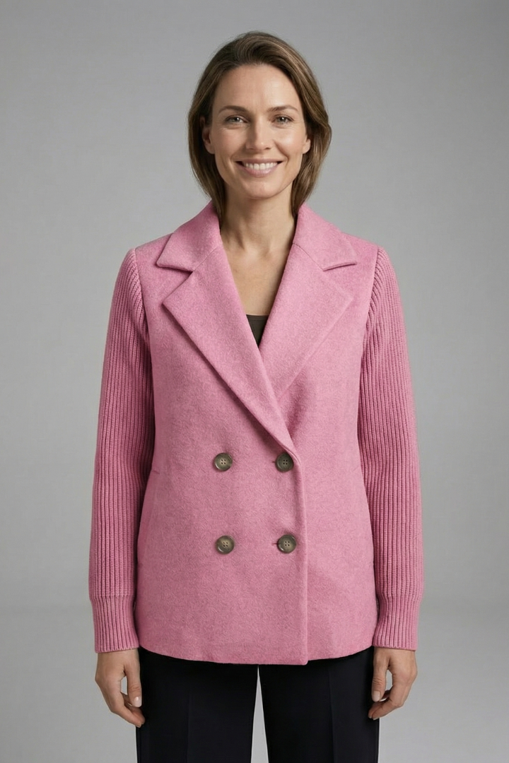 Women’s Blazer with Lapel Collar and Button Closure