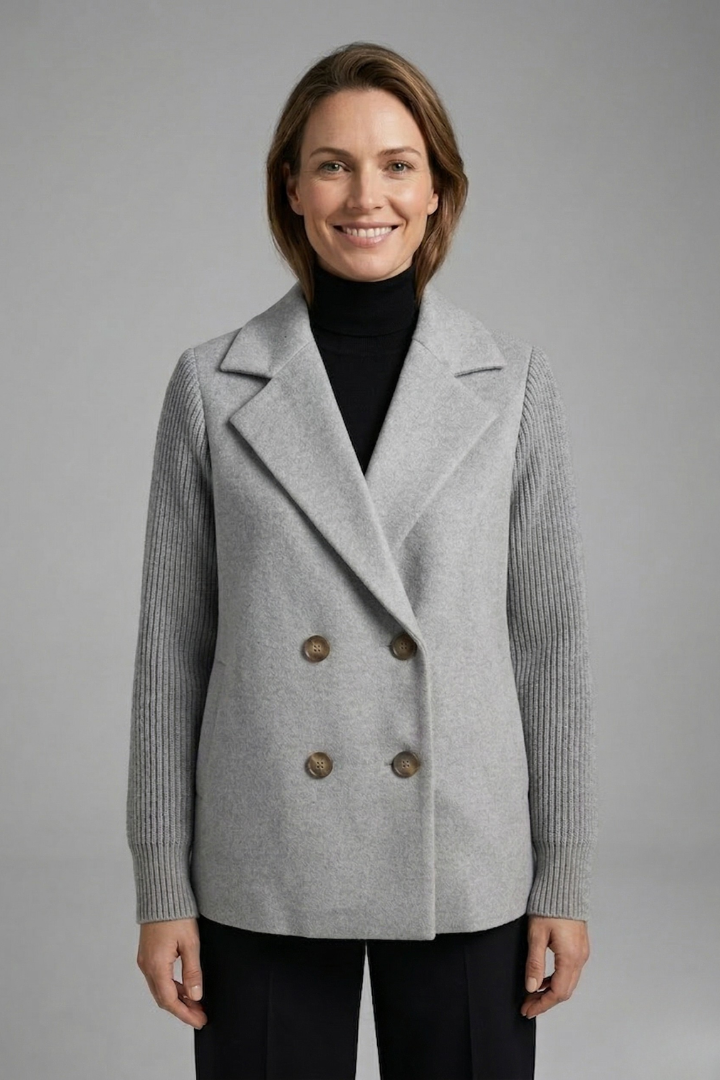 Women’s Blazer with Lapel Collar and Button Closure