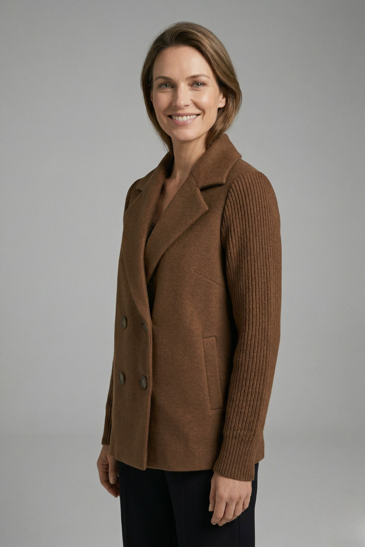 Women’s Blazer with Lapel Collar and Button Closure