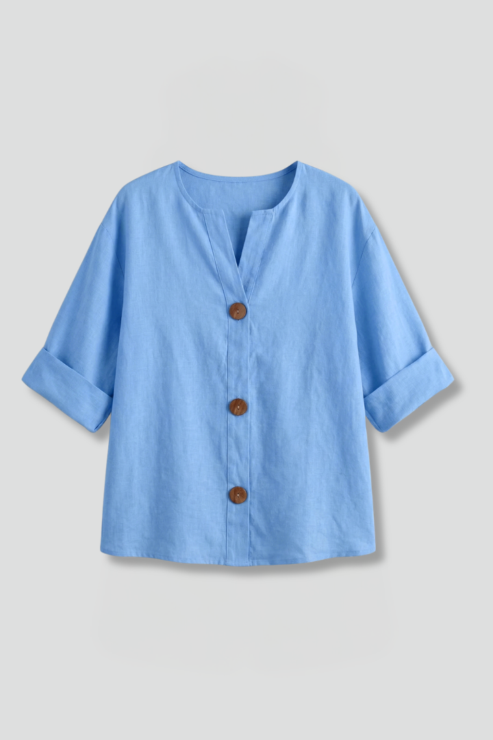 Women’s Blouse with Loose Fit and Linen Fabric