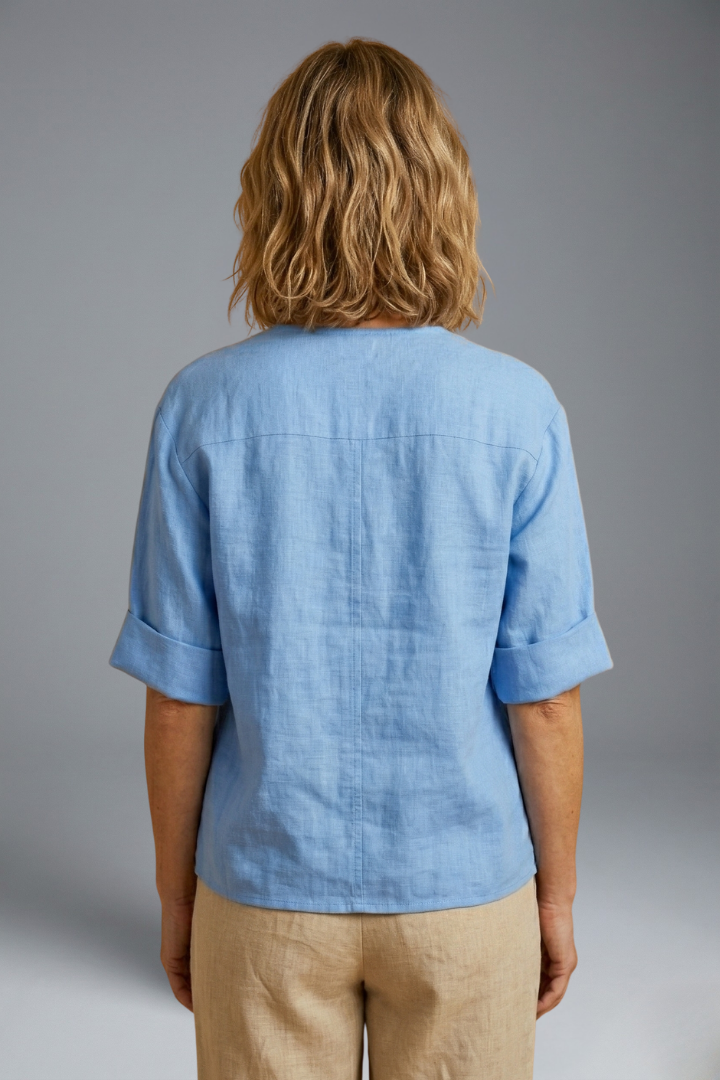 Women’s Blouse with Loose Fit and Linen Fabric