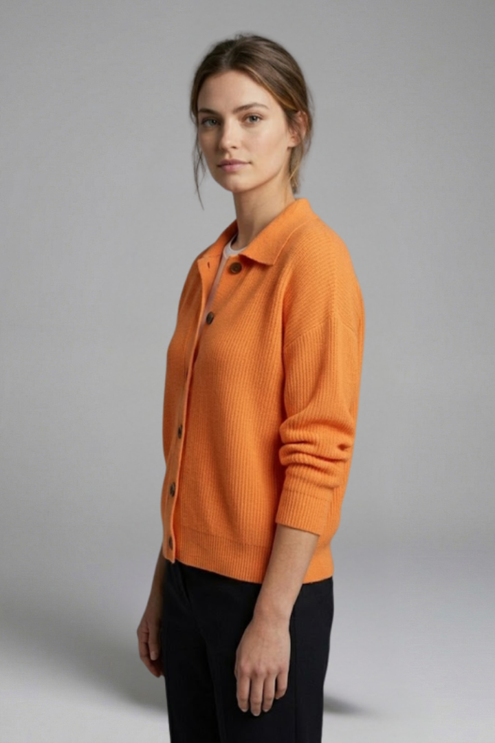 Women’s Cardigan with Button Closure and Collar