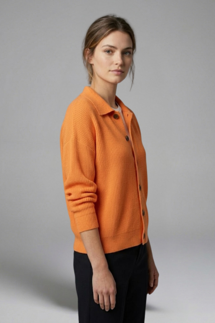 Women’s Cardigan with Button Closure and Collar