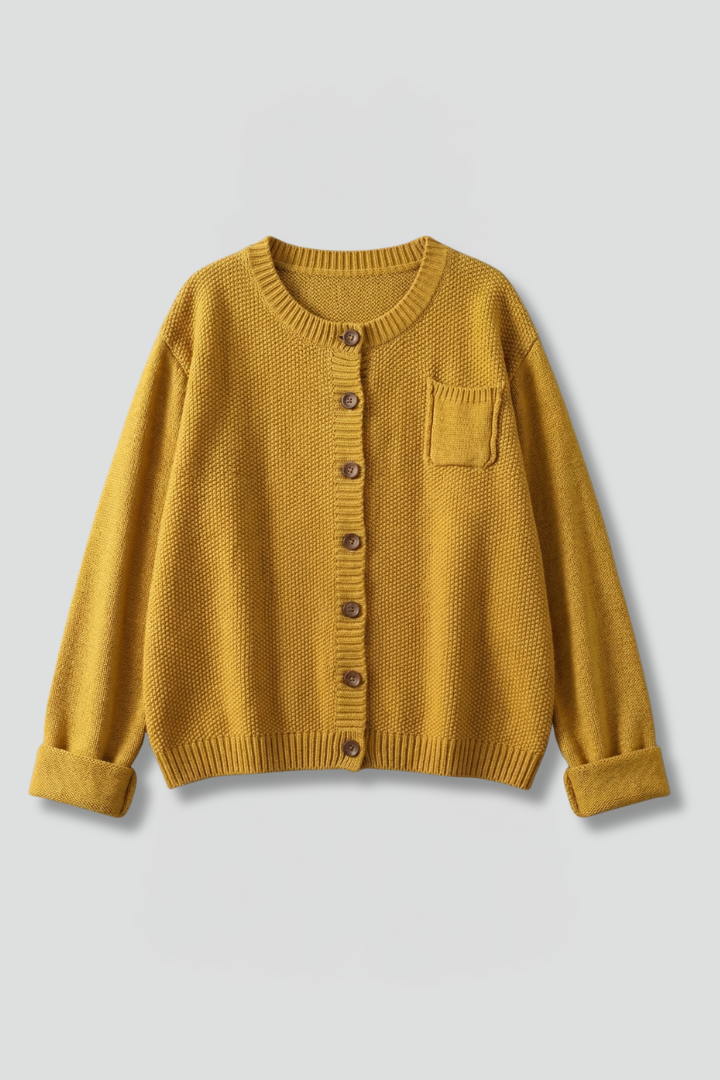 Women’s Cardigan with Button Fastening and Chest Pocket