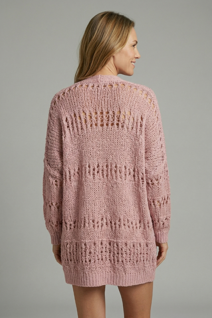 Women’s Cardigan with Open Front and Long Sleeves