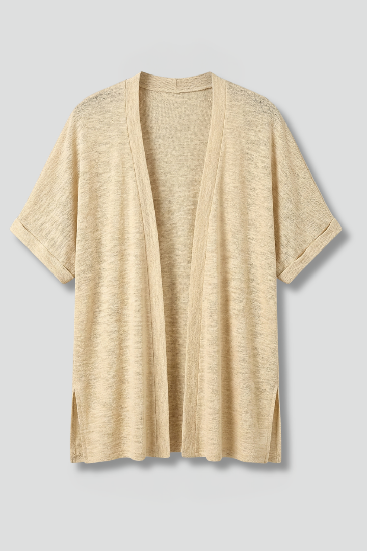 Women’s Cardigan with Open Front and Short Sleeves
