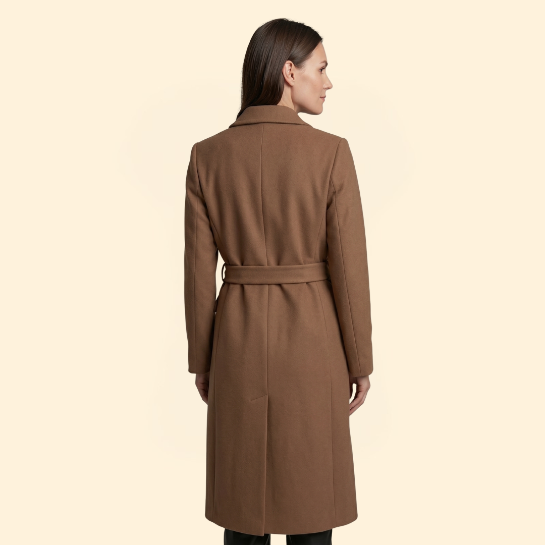Women's Coat with Double-Breasted Button Front for Winter