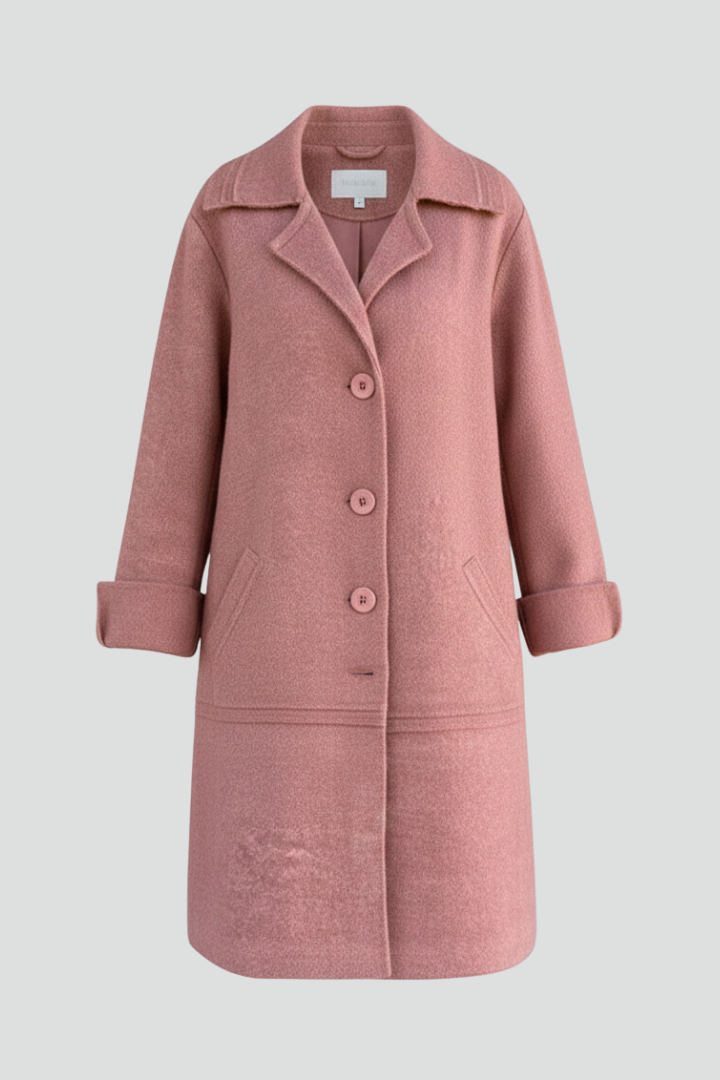 Women’s Coat with Lapel Collar and Button Closure