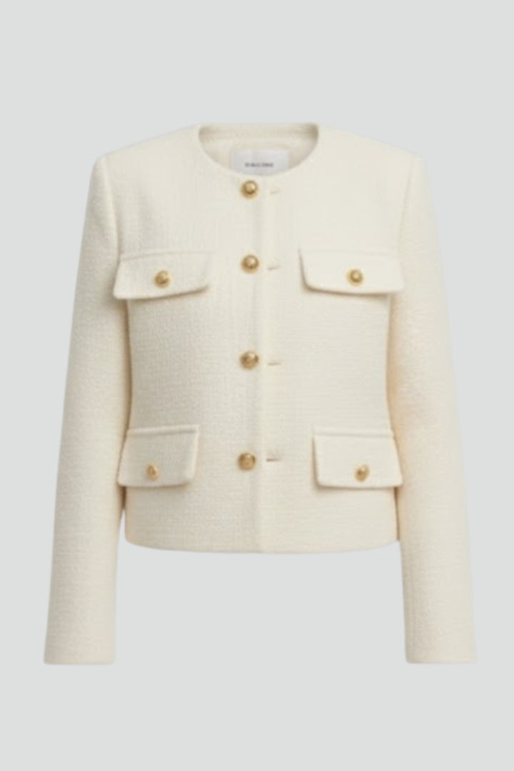 Women’s Cropped Jacket with Button Front