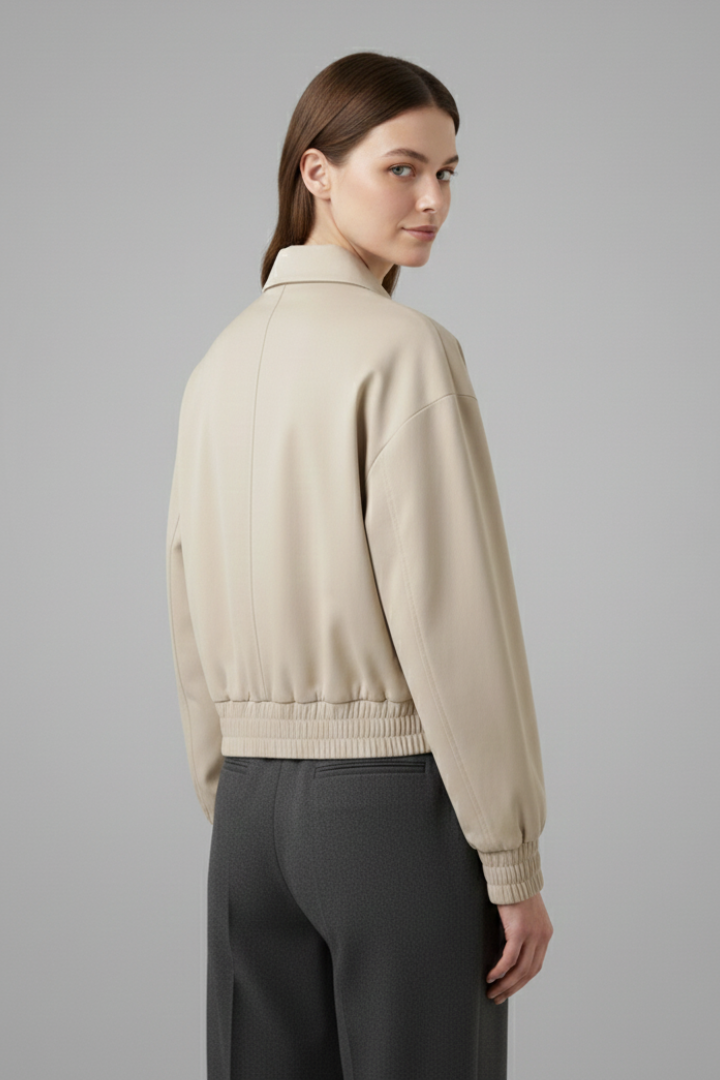 Women’s Cropped Jacket with Zip Closure