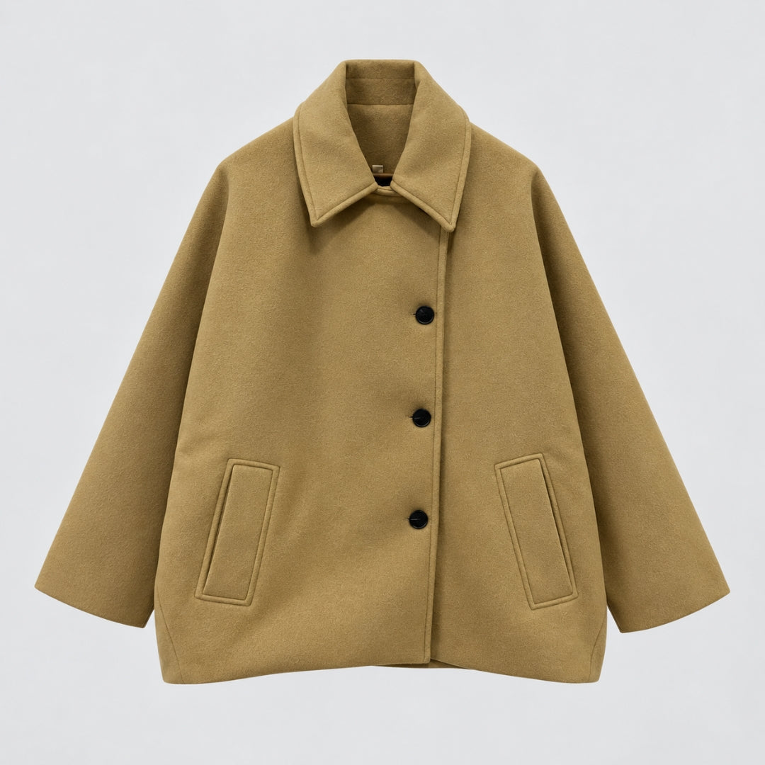 Women's Double-Breasted Cape Coat Oversized Collar