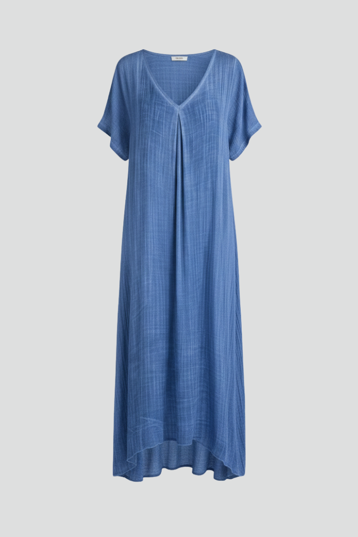 Women’s Dress with V Neck and Short Sleeves