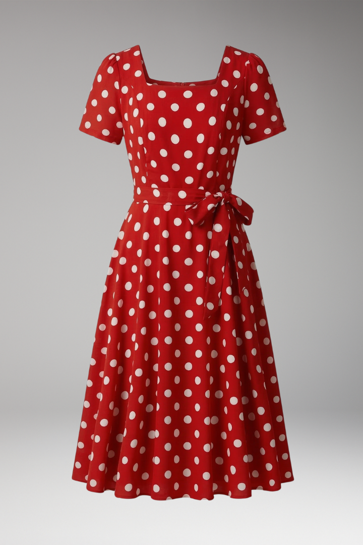 Women’s Dress with V Neckline and Short Sleeves