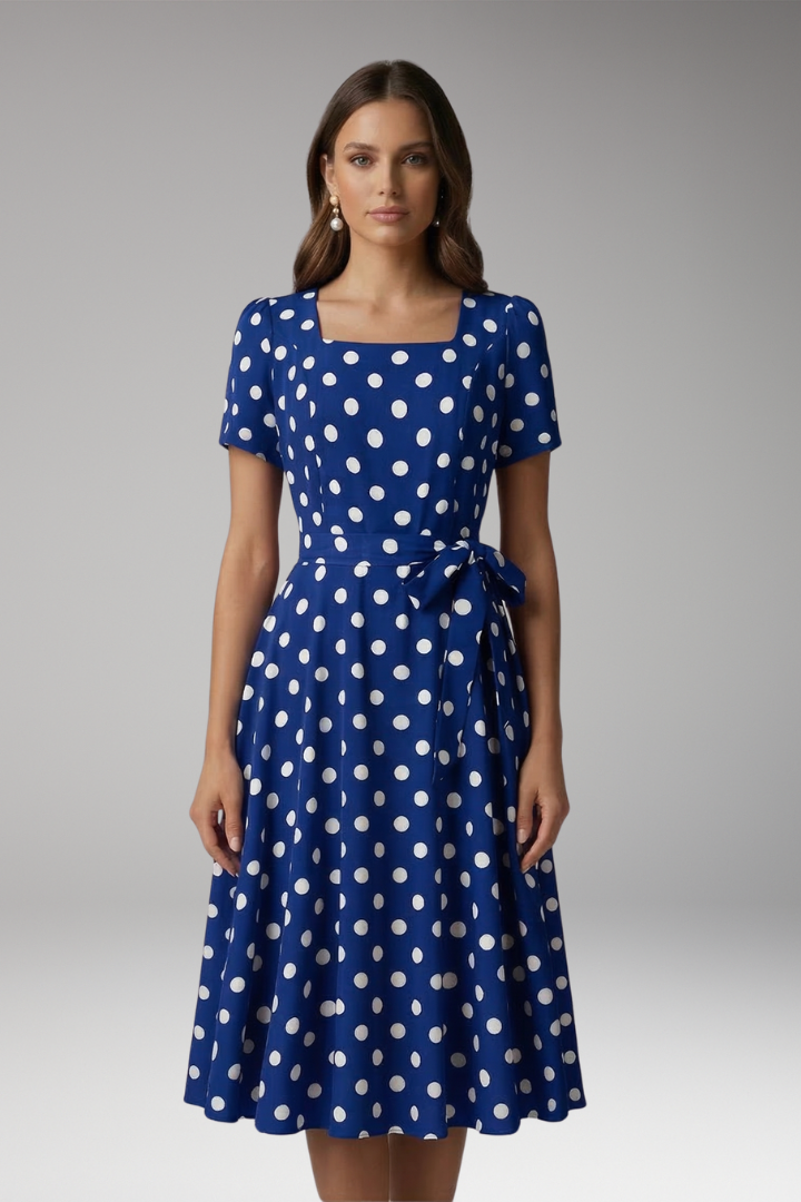 Women's Dress V Neckline Short Sleeves Flared Skirt Knee-Length Patterned  Surface
