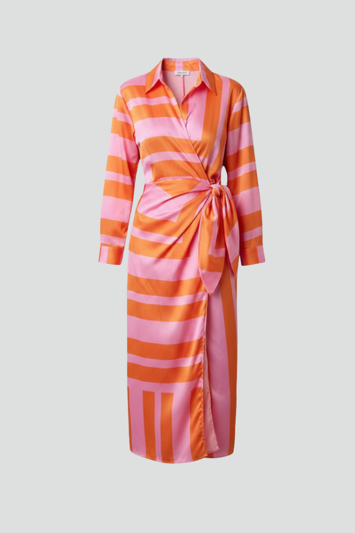 Women’s Dress with Waist Tie and Long Sleeves