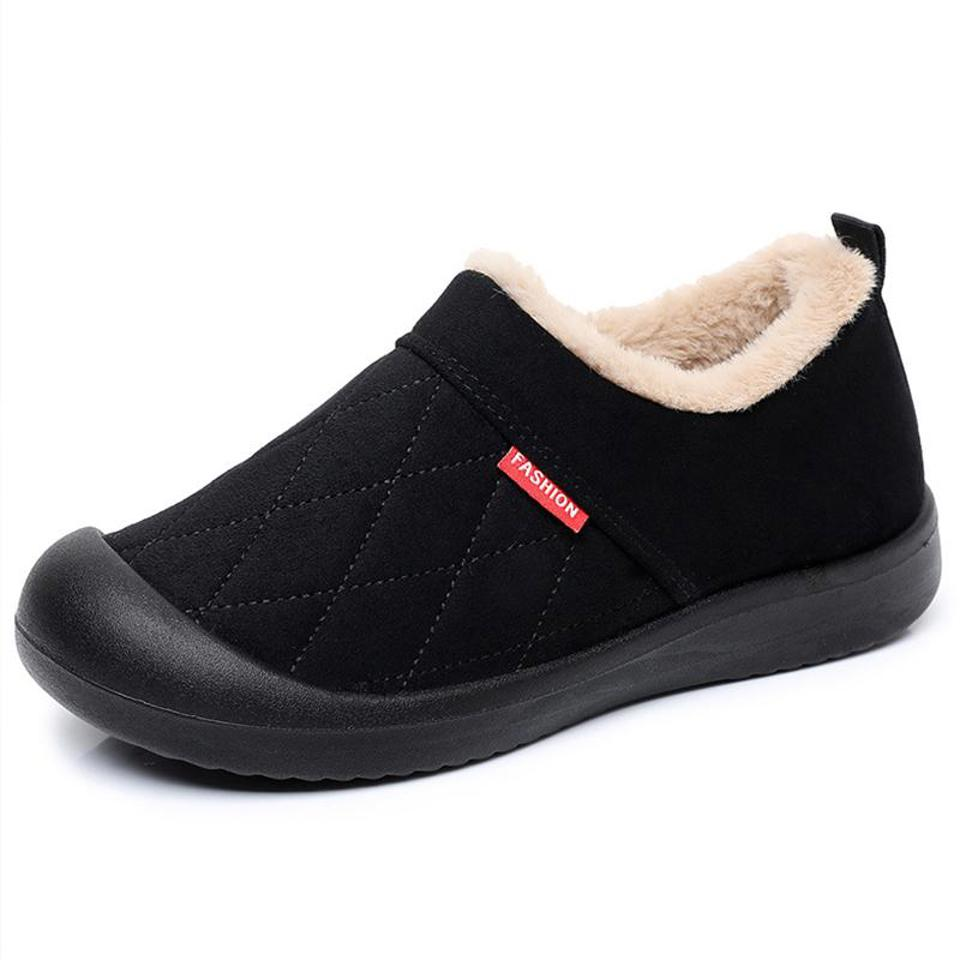 Women's Fleece-Lined Slip-On Slippers with Non-Slip Sole