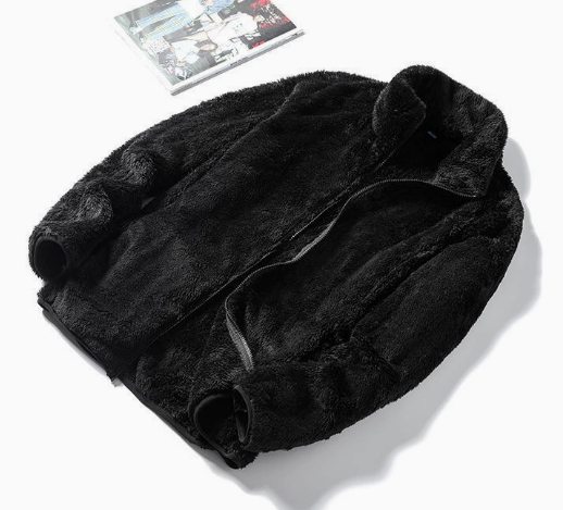 Women's Fleece Jacket with Stand-Up Collar and Zip