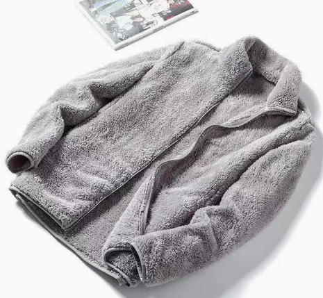 Women's Fleece Jacket with Stand-Up Collar and Zip