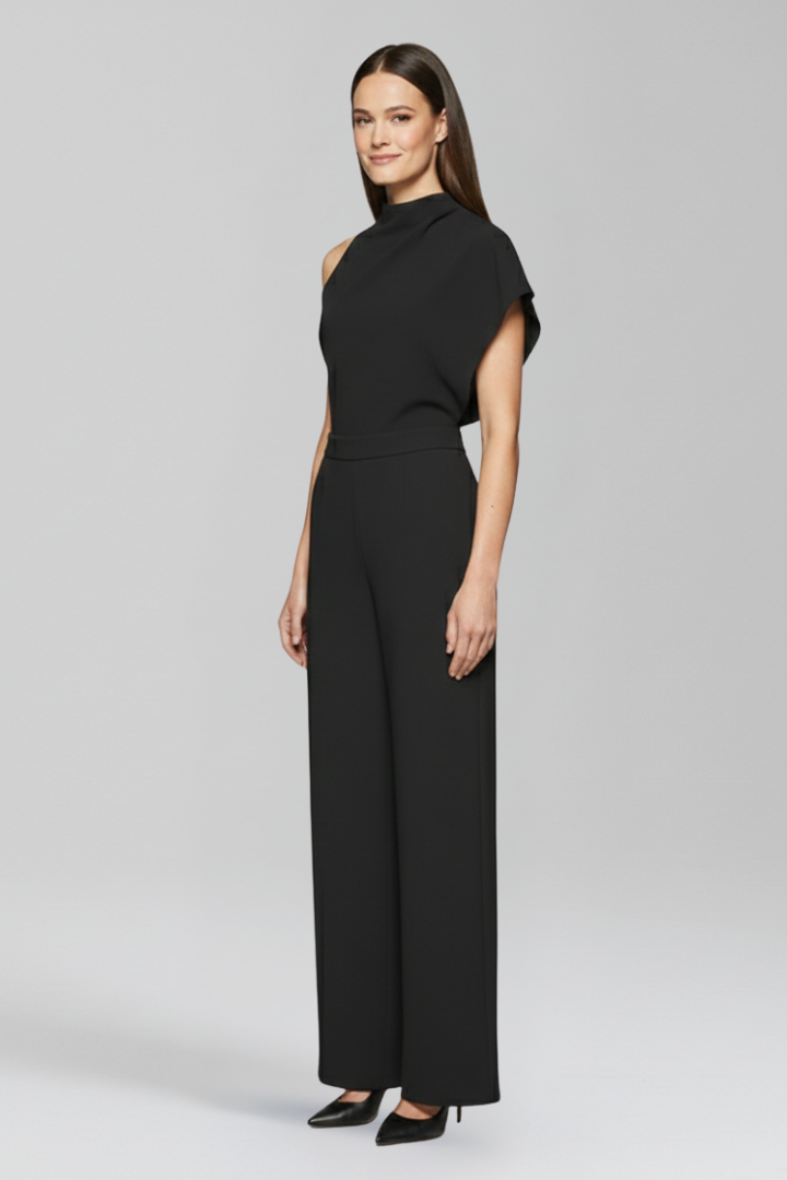 Women’s Jumpsuit with High Neckline and Wide Legs