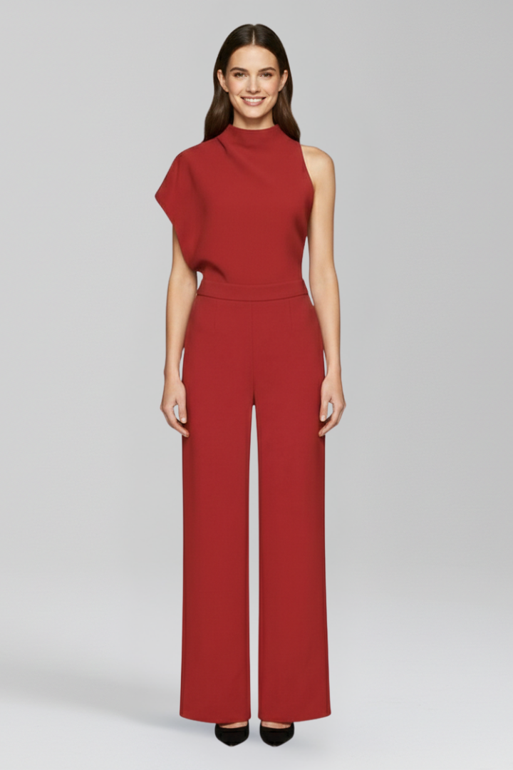 Women’s Jumpsuit with High Neckline and Wide Legs