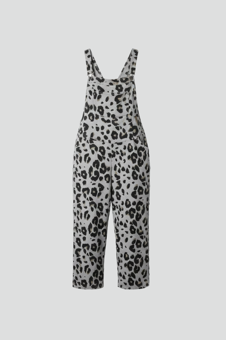 Women’s Jumpsuit with Scoop Neckline and Printed Surface
