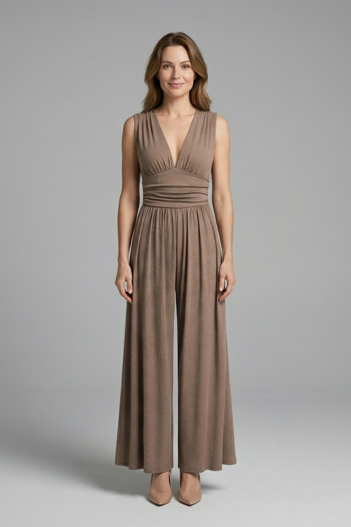 Women’s Jumpsuit with Sleeveless Design and Wide Leg